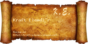 Kraft Elemér névjegykártya